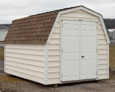 8x10 Heavy Duty Mini Barn Storage Shed with Beaded Vinyl Siding