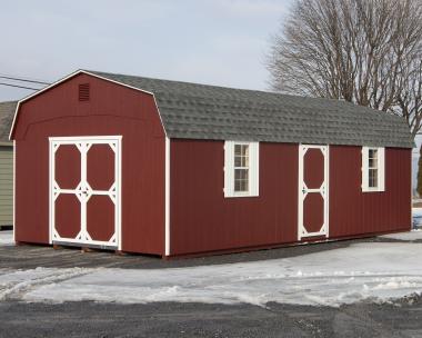 14x28 Red Gambrel Dutch Storage Barn at Pine Creek Structures of Spring Glen, PA